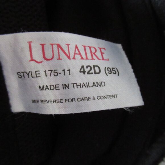 Lunaire Bra Black 42D Convertible Strapless Underwire 175-11 - Picture 5 of 7